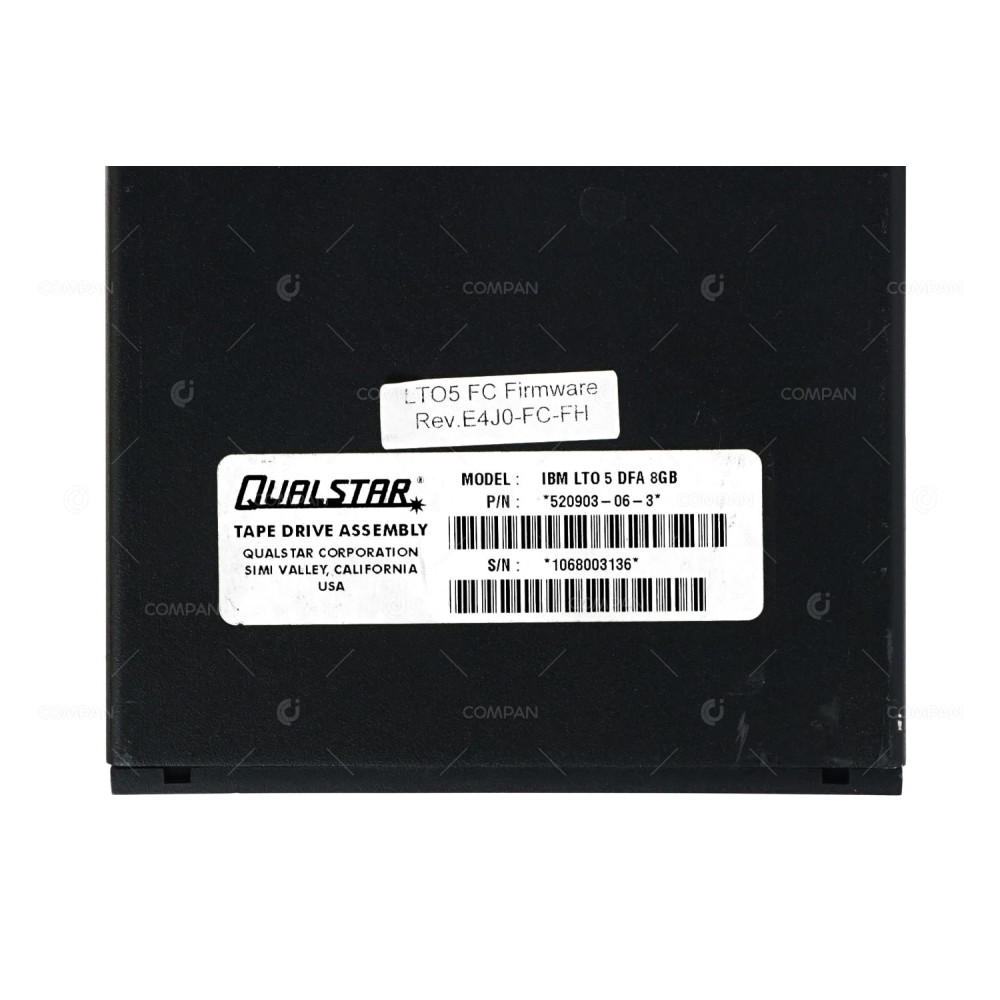 520903-06-3 QUALSTAR IBM LTO 5 DFA 8GB FC FOR XLS 520017-01-3, 637-0255-9